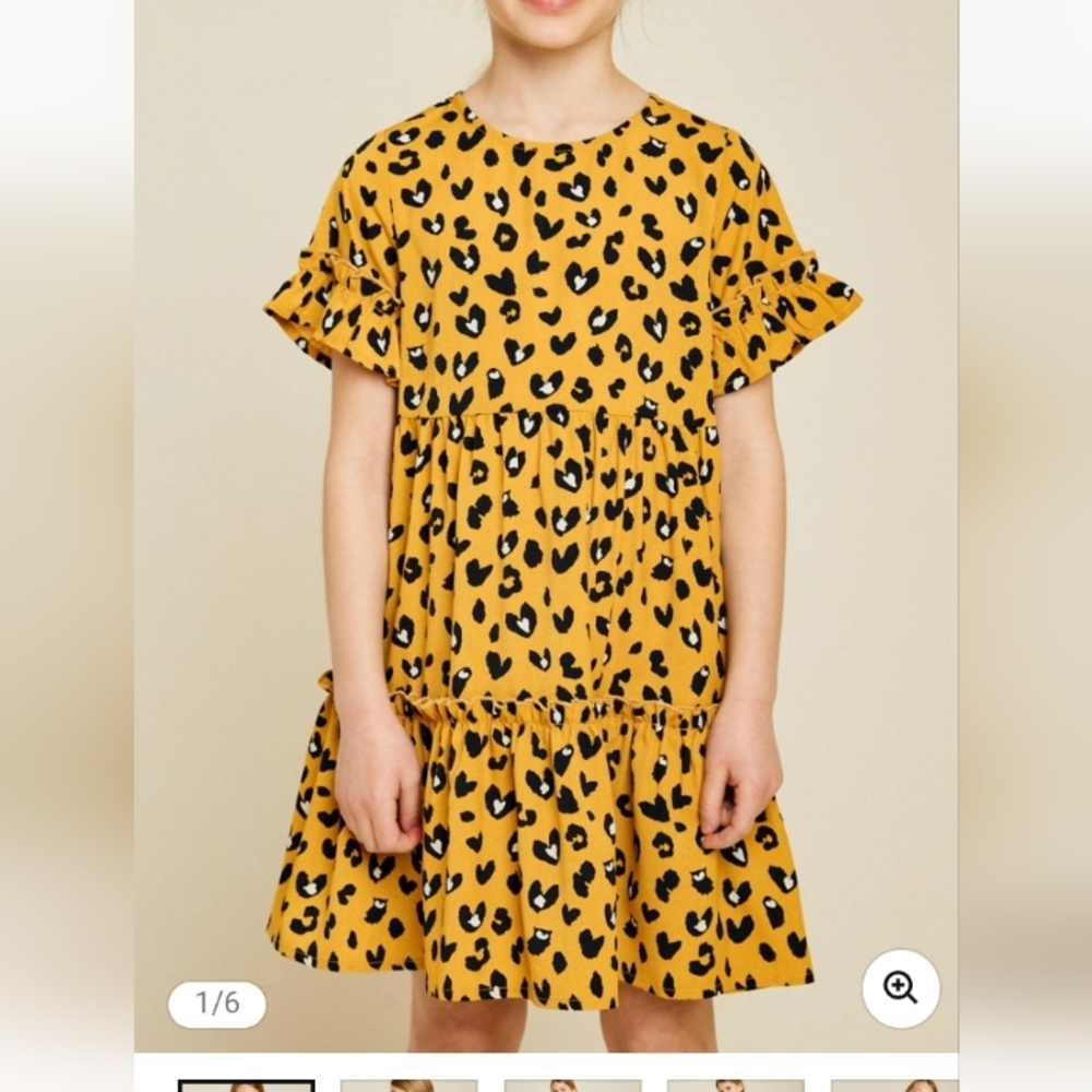 Hayden Girls Yellow and Black Leopard Print Dress